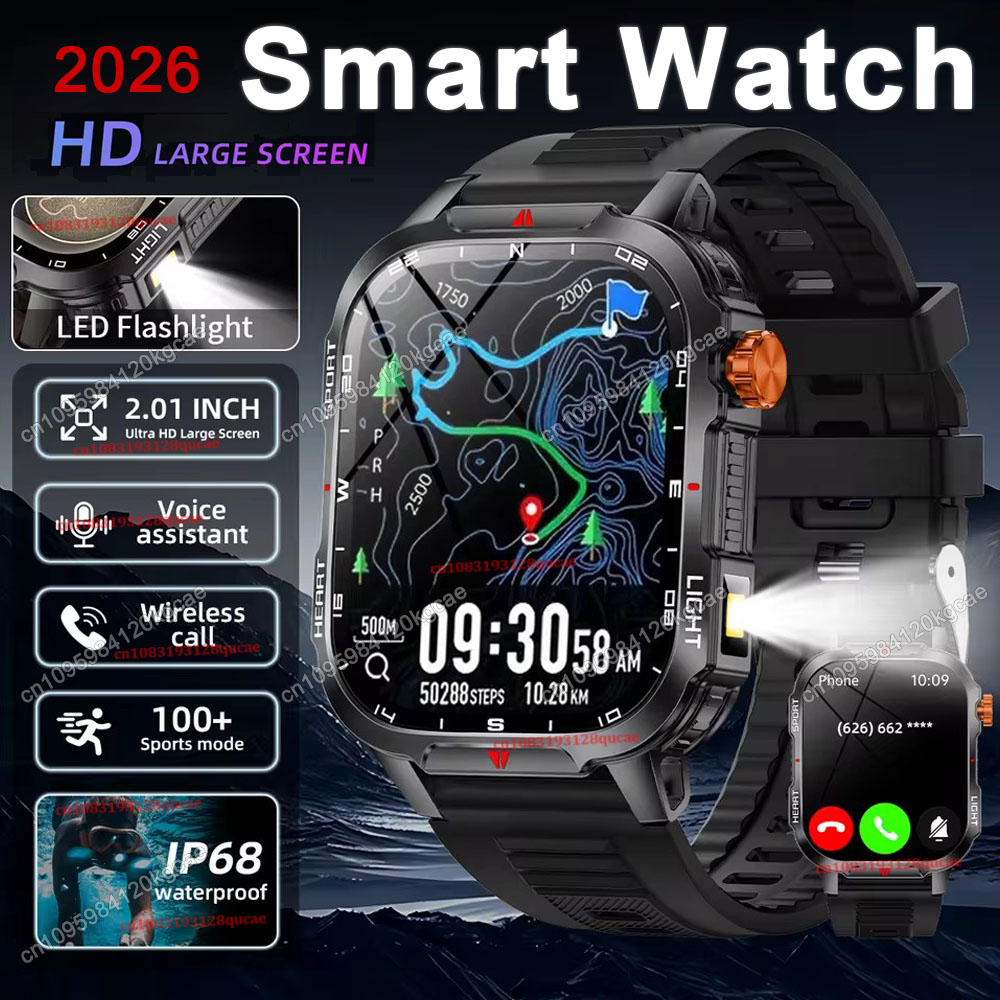 Smartwatch Watches For Women With Gps - 2026 ใหม่ทนทานทหาร GPS สมาร์ทนาฬิกาผู้ชายบลูทูธโทรการตรวจสอบสุขภาพกีฬา 5ATM กันน้ำสมาร์ทวอทช์ผู้หญิงชาย