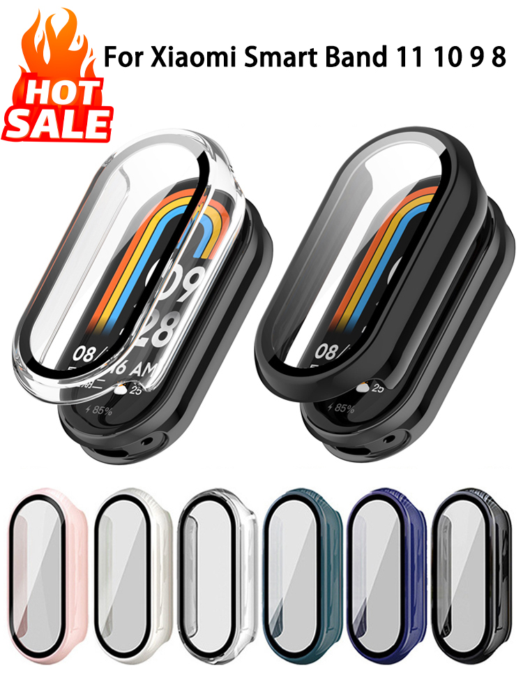 Smartwatch Watches Price - เคสกระจกนิรภัย+PC สำหรับ Xiaomi Mi Band 11