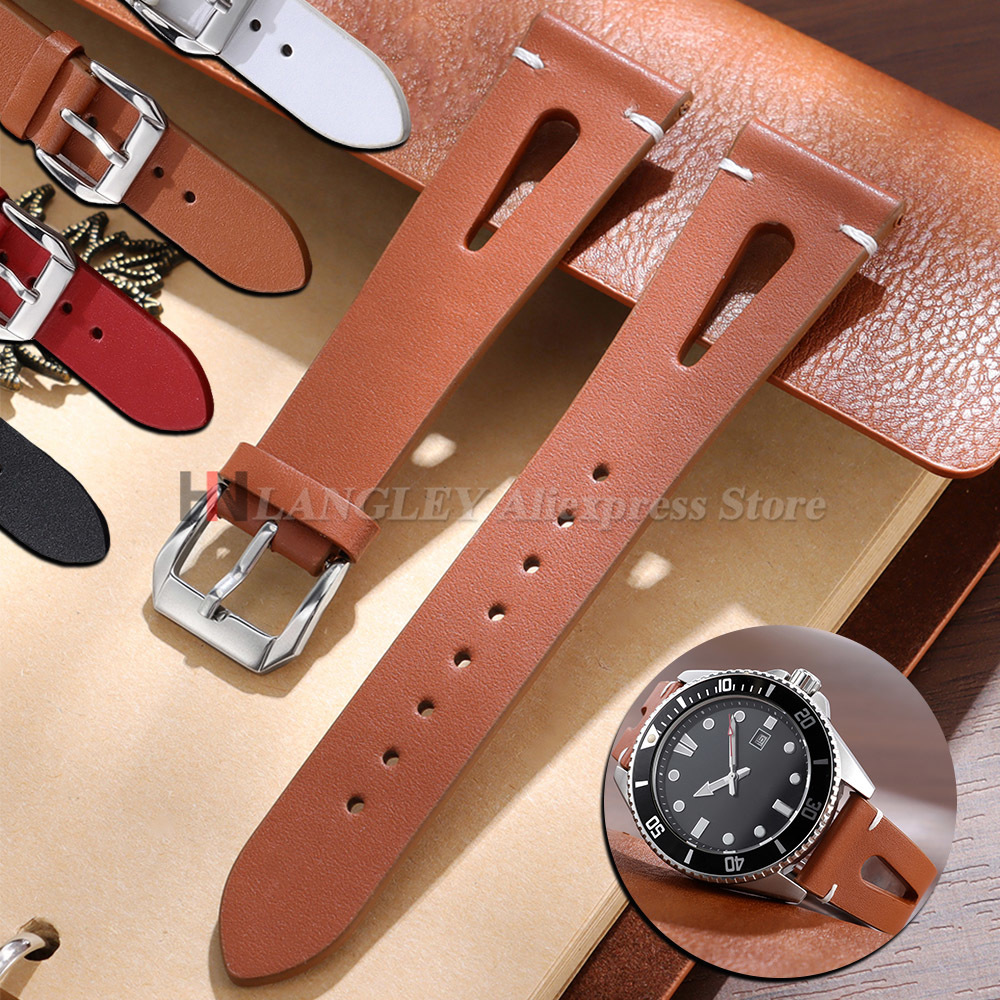 Smartwatch Vintage Watches For Women - สายนาฬิกาหนังแท้สไตล์วินเทจ ขนาด 20 มม. 22 มม.