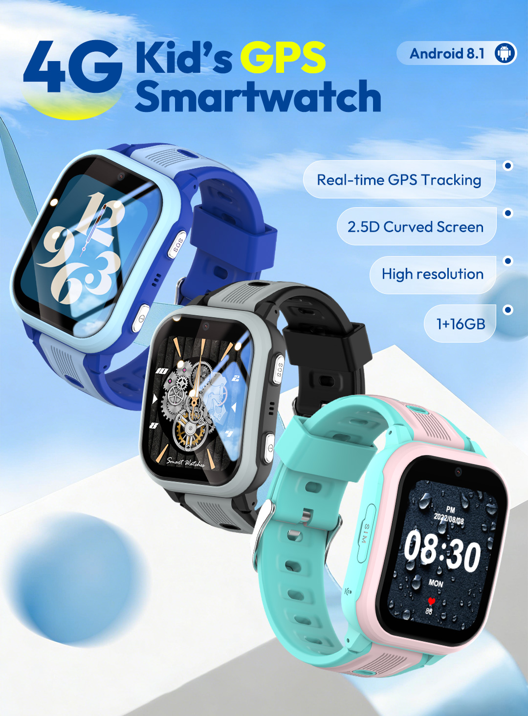 Smartwatch Watches For Kids With Gps - KT41 สมาร์ทวอทช์ - นาฬิกาโทรศัพท์ 4G สำหรับเด็ก