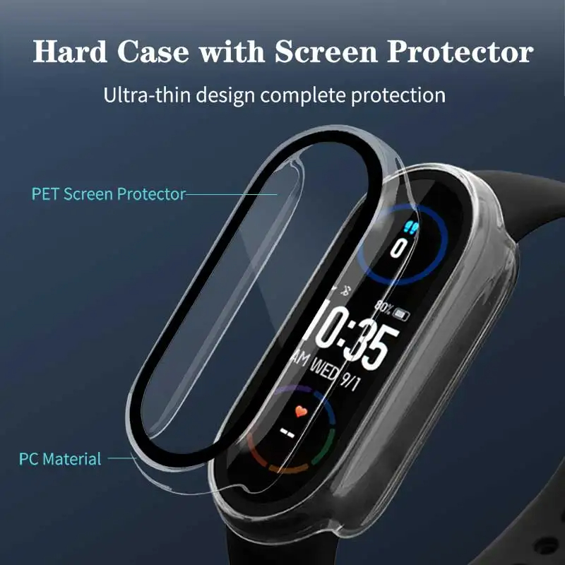 เคสกระจกนิรภัย+PC สำหรับ Xiaom - Smartwatch Watches Price บทวิจารณ์และราคา