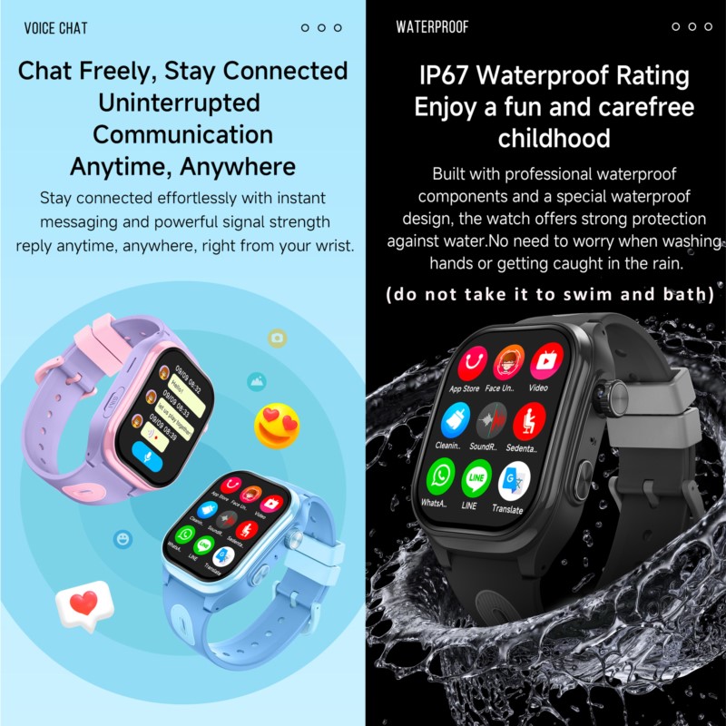 สมาร์ทวอทช์เด็ก 4G หน้าจอ HD 2 - Smartwatch Watches For Kids With Gps บทวิจารณ์และราคา