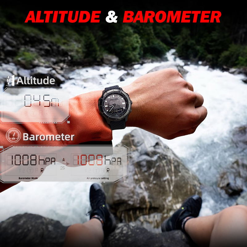 นาฬิกาดิจิตอลคาร์บอนไฟเบอร์ NO - Altimeter Compass Watch บทวิจารณ์และราคา