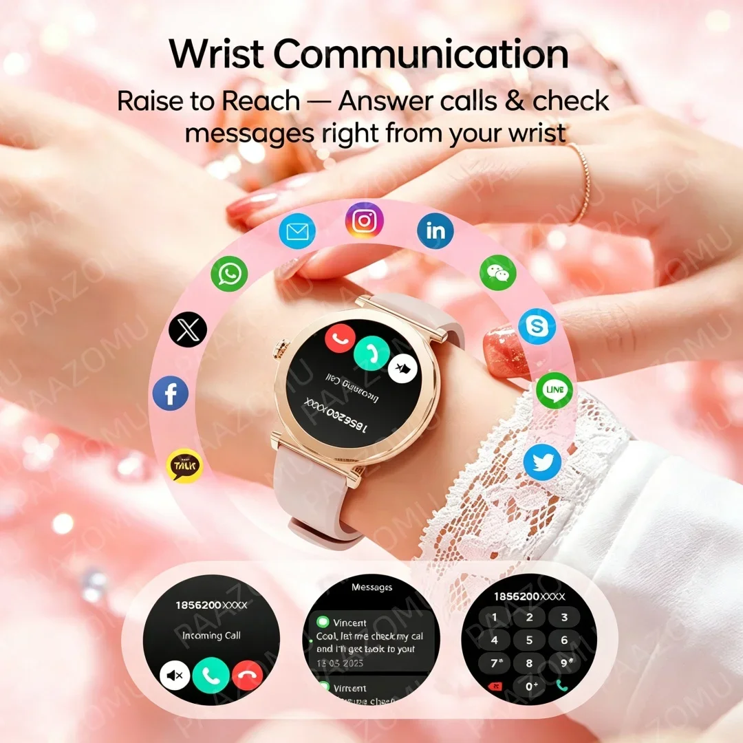 สมาร์ทวอทช์สีโรสโกลด์สำหรับผู้ - Watches Ladies Smartwatch บทวิจารณ์และราคา